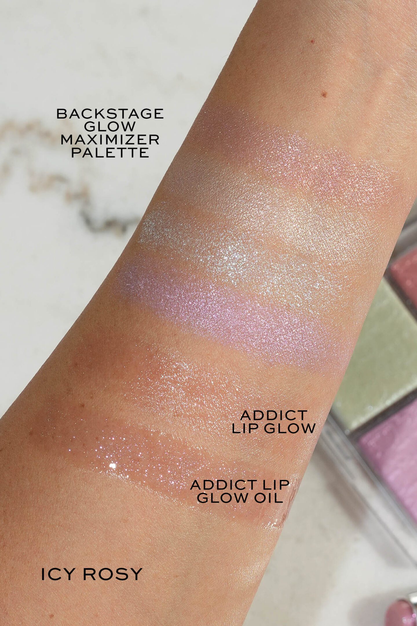 Dior Backstage Makeup Holiday 2026 - Icy Rosy swatches